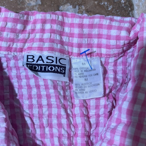 Pink Gingham Tied Button Up Crop Top Tank Sleeveless Coquette Cowgirl Aesthetic - Picture 4 of 4